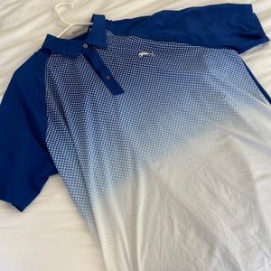 Puma Golf Shirt (Large). Blueish purple with polka dots